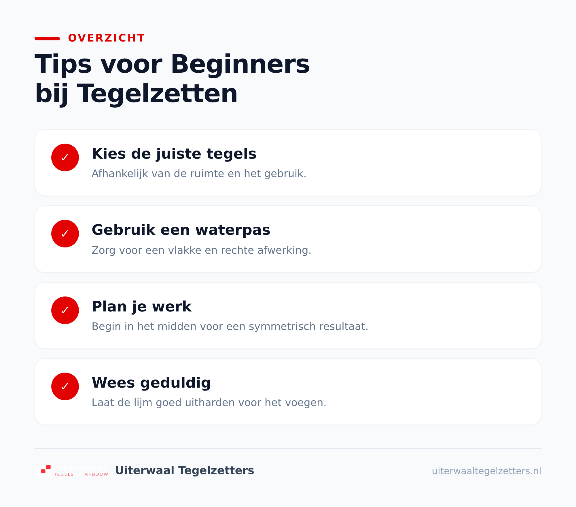 Wanneer kun je zelf tegels zetten?